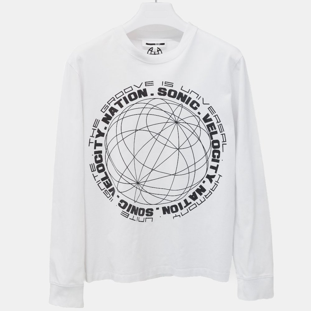 McQ by Alexander McQueen White Velocity Nation Long Sleeve Crewneck